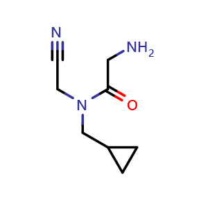 Chemical structure of 2-amino-N-(cyanomethyl)-N-(cyclopropylmethyl)acetamide , AChemBlock AD253217