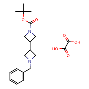 Chemical structure of tert-Butyl 1'-benzyl-[3,3'-biazetidine]-1-carboxylate oxalic , AChemBlock AD253219