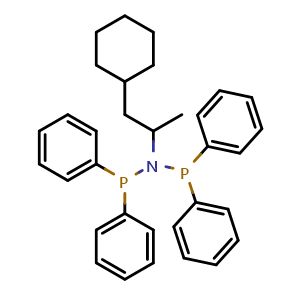 Chemical structure of N-(1-Cyclohexylpropan-2-yl)-N-(diphenylphosphaneyl)-1,1-diphenylphosphanamine , AChemBlock AD253240