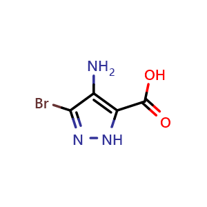 Chemical structure of 4-Amino-3-bromo-1H-pyrazole-5-carboxylic acid , AChemBlock AD253246
