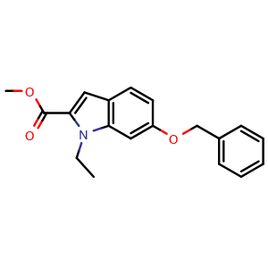 Chemical structure of Methyl 6-(benzyloxy)-1-ethylindole-2-carboxylate , AChemBlock AD253263