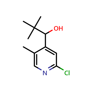 Chemical structure of 1-(2-chloro-5-methylpyridin-4-yl)-2,2-dimethylpropan-1-ol , AChemBlock AD253265
