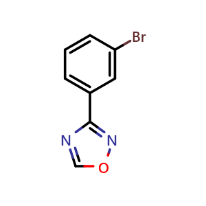 Chemical structure of 3-(3-Bromophenyl)-1,2,4-oxadiazole , CAS 1033202-12-8, AChemBlock AD253283