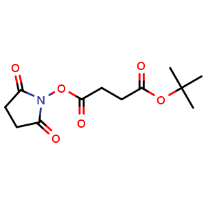 Chemical structure of 1-tert-Butyl 2,5-dioxopyrrolidin-1-yl butanedioate , CAS 138833-93-9, AChemBlock AD253292