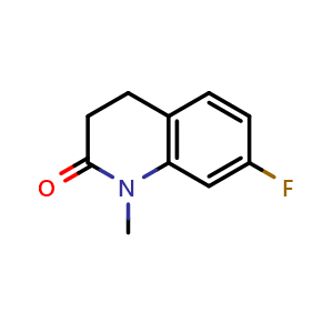 Chemical structure of 7-fluoro-1-methyl-1,2,3,4-tetrahydroquinolin-2-one , CAS 166883-03-0, AChemBlock AD253298