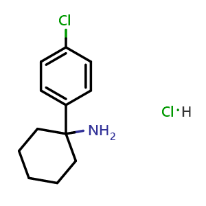 Chemical structure of 1-(4-Chlorophenyl)cyclohexan-1-amine hydrochloride , CAS 3004927-28-7, AChemBlock AD253318