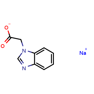 Chemical structure of Sodium 2-(1H-1,3-benzodiazol-1-yl)acetate , CAS 68392-61-0, AChemBlock AD253333