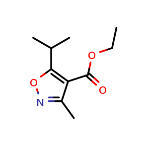 Chemical structure of Ethyl 5-isopropyl-3-methylisoxazole-4-carboxylate , CAS 357326-79-5, AChemBlock AD253349