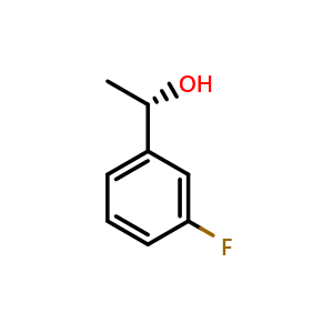 Chemical structure of (S)-1-(3-Fluorophenyl)ethanol , CAS 126534-32-5, AChemBlock AD253350