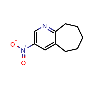 Chemical structure of 3-Nitro-6,7,8,9-tetrahydro-5H-cyclohepta[b]pyridine , CAS 123792-59-6, AChemBlock AD253359