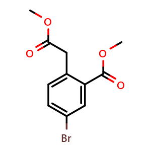 Chemical structure of Methyl 5-bromo-2-(2-methoxy-2-oxoethyl)benzoate , CAS 1355048-98-4, AChemBlock AD253363