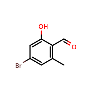 Chemical structure of 4-Bromo-2-hydroxy-6-methylbenzaldehyde , CAS 1427438-58-1, AChemBlock AD253364