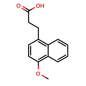 Chemical structure of 4-Methoxy-1-naphthalenepropionic acid , CAS 33189-02-5, AChemBlock AD253387