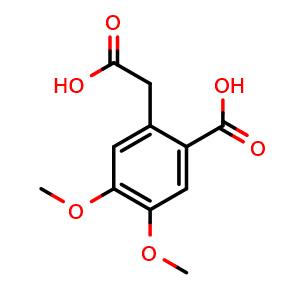 Chemical structure of 2-(Carboxymethyl)-4,5-dimethoxybenzoic acid , CAS 3809-00-5, AChemBlock AD253391