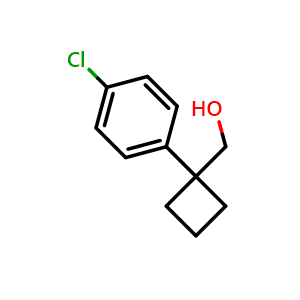 Chemical structure of (1-(4-chlorophenyl)cyclobutyl)methanol , CAS 50921-41-0, AChemBlock AD253394