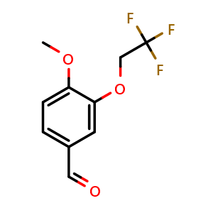 Chemical structure of 4-Methoxy-3-(2,2,2-trifluoroethoxy)benzaldehyde , CAS 76588-84-6, AChemBlock AD253406