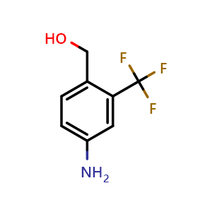 Chemical structure of (4-Amino-2-trifluoromethyl-phenyl)-methanol , CAS 900254-46-8, AChemBlock AD253412