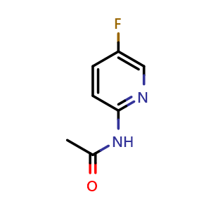 Chemical structure of 2-Acetamido-5-fluoropyridine , CAS 100304-88-9, AChemBlock AD253437
