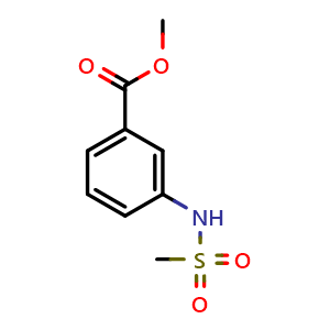 Chemical structure of Methyl 3-(methylsulfonamido)benzoate , CAS 32087-05-1, AChemBlock AD253466