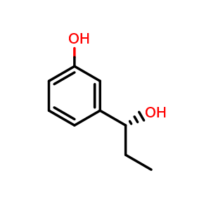 Chemical structure of (R)-3-(1-Hydroxypropyl)phenol , CAS 625852-10-0, AChemBlock AD253498
