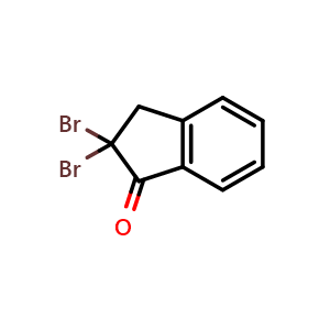Chemical structure of 2,2-Dibromo-3H-inden-1-one , CAS 7749-02-2, AChemBlock AD253501
