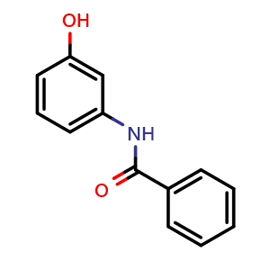 Chemical structure of N-(3-Hydroxyphenyl)benzamide , CAS 3743-28-0, AChemBlock AD253504