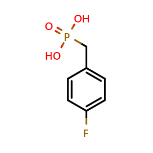Chemical structure of 4-Fluorobenzylphosphonic acid , CAS 80395-14-8, AChemBlock AD253505