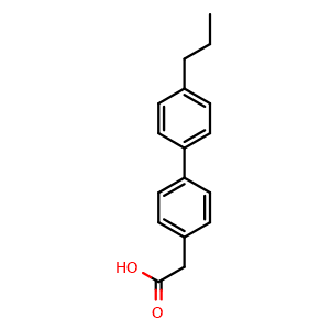 Chemical structure of 4′-Propyl[1,1′-biphenyl]-4-acetic acid , CAS 1000516-52-8, AChemBlock AD253506