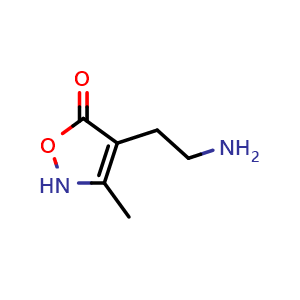 Chemical structure of 4-(2-Aminoethyl)-3-methylisoxazol-5(2h)-one , CAS 952958-72-4, AChemBlock AD253526