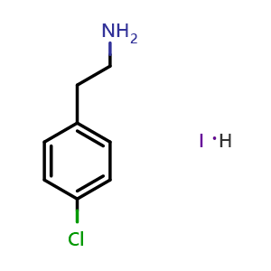 Chemical structure of Benzeneethanamine, 4-chloro-, hydriodide , CAS 1639014-61-1, AChemBlock AD253532