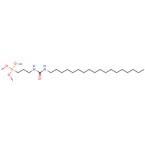 Chemical structure of N-Octadecyl-N′-[3-(trimethoxysilyl)propyl]urea , CAS 104282-58-8, AChemBlock AD253535
