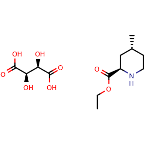 Chemical structure of Ethyl (2R,4R)-4-methyl-2-piperidinecarboxylate L-tartrate , CAS 131278-84-7, AChemBlock AD253536