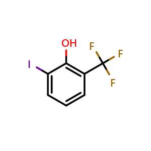 Chemical structure of 6-Iodo-2-trifluoromethylphenol , CAS 149209-48-3, AChemBlock AD253551