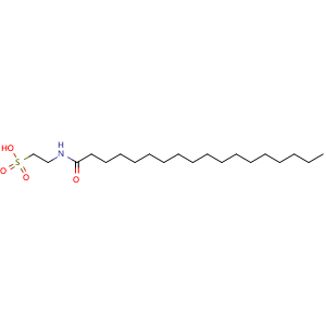 Chemical structure of 2-[(1-Oxooctadecyl)amino]ethanesulfonic acid , CAS 63155-80-6, AChemBlock AD253556