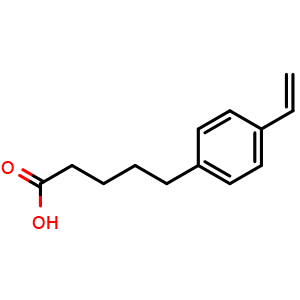 Chemical structure of 4-Ethenylbenzenepentanoic acid , CAS 121739-61-5, AChemBlock AD253560