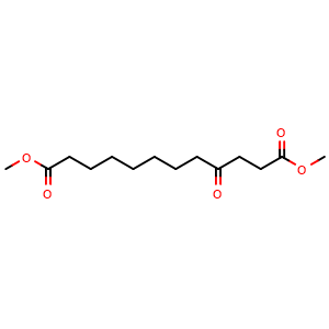 Chemical structure of Dodecanedioic acid, 4-oxo-, 1,12-dimethyl ester , CAS 30828-10-5, AChemBlock AD253580