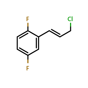 Chemical structure of (E)-2-(3-Chloroprop-1-en-1-yl)-1,4-difluorobenzene , CAS 149946-42-9, AChemBlock AD253597