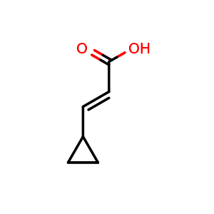 Chemical structure of (trans)-3-cyclopropylacrylic acid , CAS 60129-33-1, AChemBlock AD253601