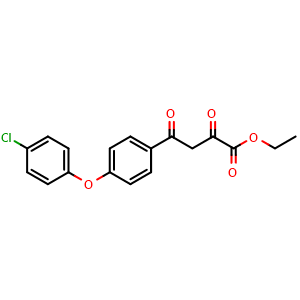Chemical structure of 4-[4-(4-Chloro-phenoxy)-phenyl]-2,4-dioxo-butyric acid ethyl ester , CAS 74649-80-2, AChemBlock AD253609