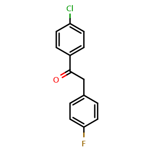 Chemical structure of 1-(4-Chlorophenyl)-2-(4-fluorophenyl)ethanone , CAS 126866-15-7, AChemBlock AD253619