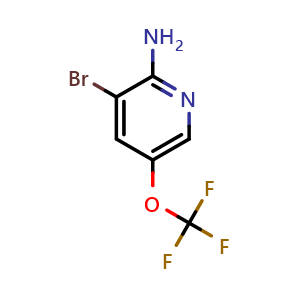 Chemical structure of 3-Bromo-5-(trifluoromethoxy)pyridin-2-amine , CAS 1361693-01-7, AChemBlock AD253628
