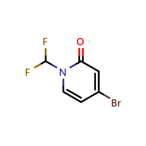Chemical structure of 4-Bromo-1-(difluoromethyl)pyridin-2(1H)-one , CAS 832735-57-6, AChemBlock AD253634