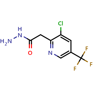 Chemical structure of 2-(3-chloro-5-(trifluoromethyl)pyridin-2-yl)acetohydrazide , CAS 551931-02-3, AChemBlock AD253637
