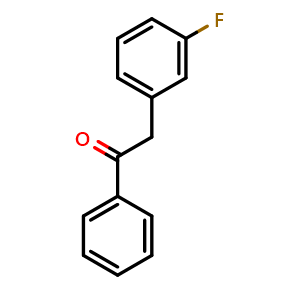 Chemical structure of 2-(3-Fluoro-phenyl)-1-phenyl-ethanone , CAS 347-90-0, AChemBlock AD253640
