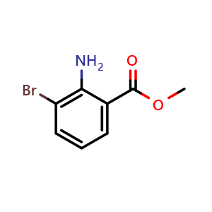 Chemical structure of Methyl 2-amino-3-bromobenzoate , CAS 104670-74-8, AChemBlock AD253653
