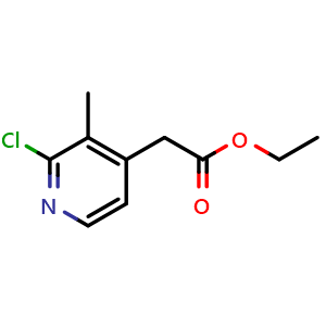 Chemical structure of ethyl 2-(2-chloro-3-methylpyridin-4-yl)acetate , CAS 1261471-41-3, AChemBlock AD253655