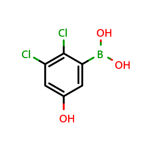 Chemical structure of 2,3-Dichloro-5-hydroxyphenylboronic acid , AChemBlock AD253664