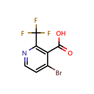 Chemical structure of 4-Bromo-2-trifluoromethyl-nicotinic acid , CAS 1211583-51-5, AChemBlock AD253678