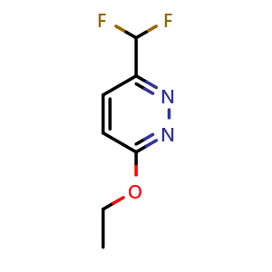Chemical structure of 3-Difluoromethyl-6-ethoxy-pyridazine , CAS 2244088-82-0, AChemBlock AD253680