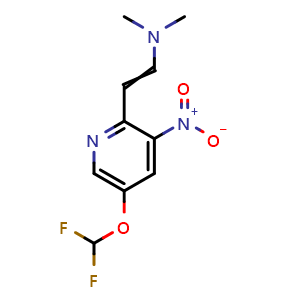 Chemical structure of [2-(5-Difluoromethoxy-3-nitro-pyridin-2-yl)-vinyl]-dimethyl-amine , AChemBlock AD253682